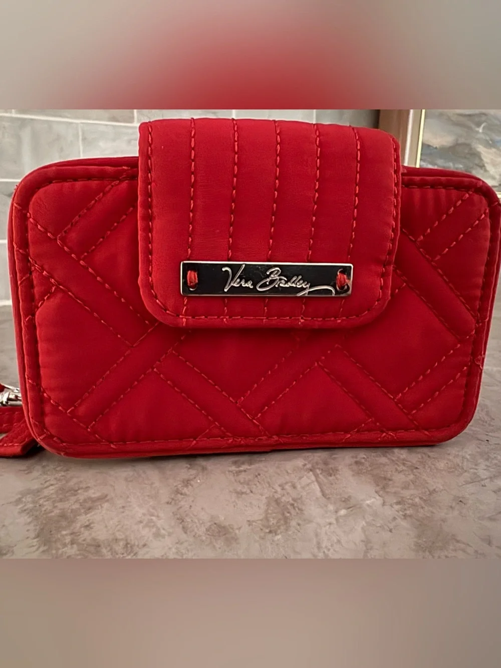 Vera Bradley Quilted Red ID Wallet with Wristlet